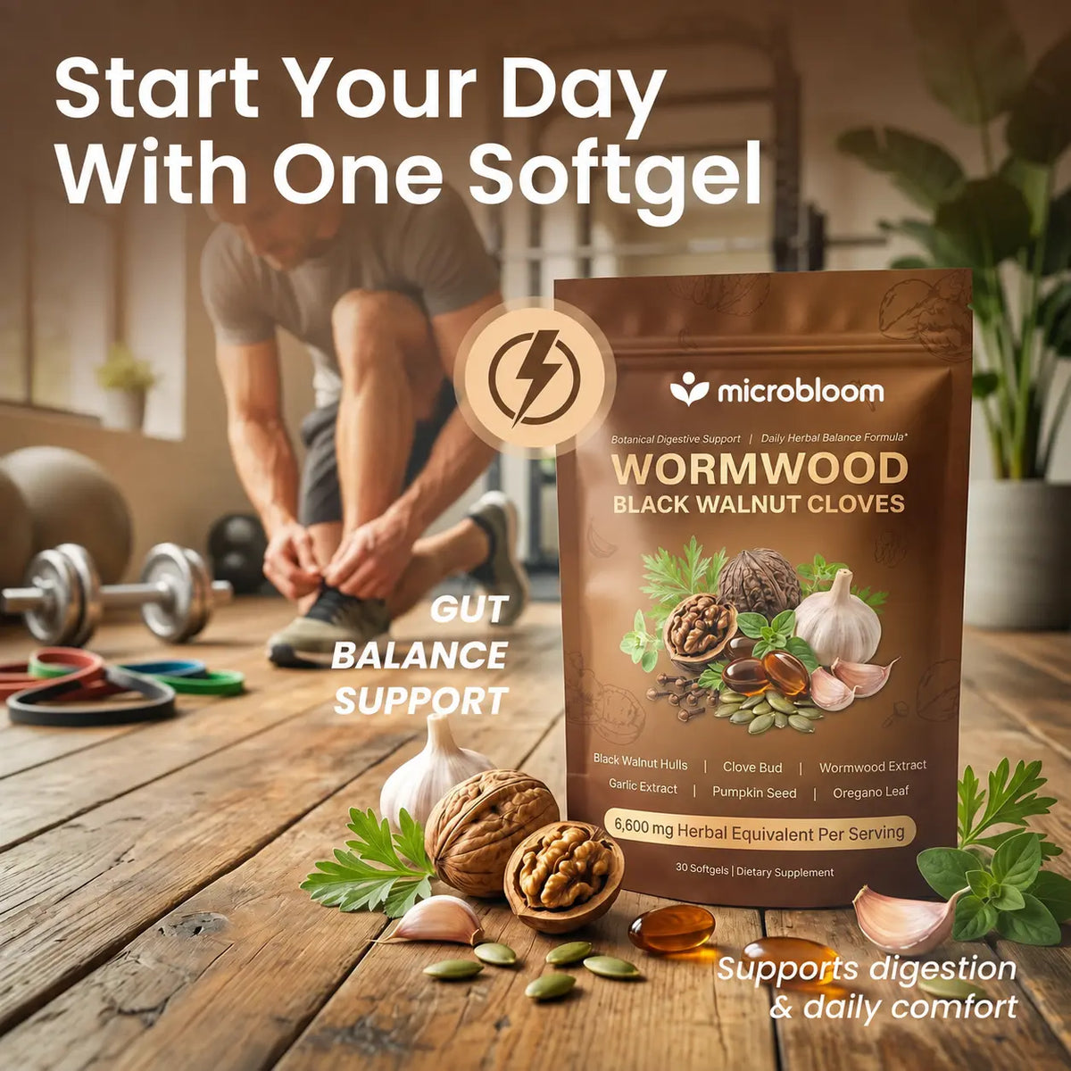 Microbloom Wormwood Black Walnut Sofgels